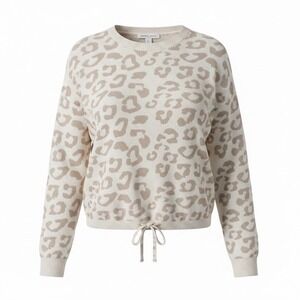 Barefoot Dreams Girls 8 10 CozyChic Leopard Print Long Sleeve Sweater NWT